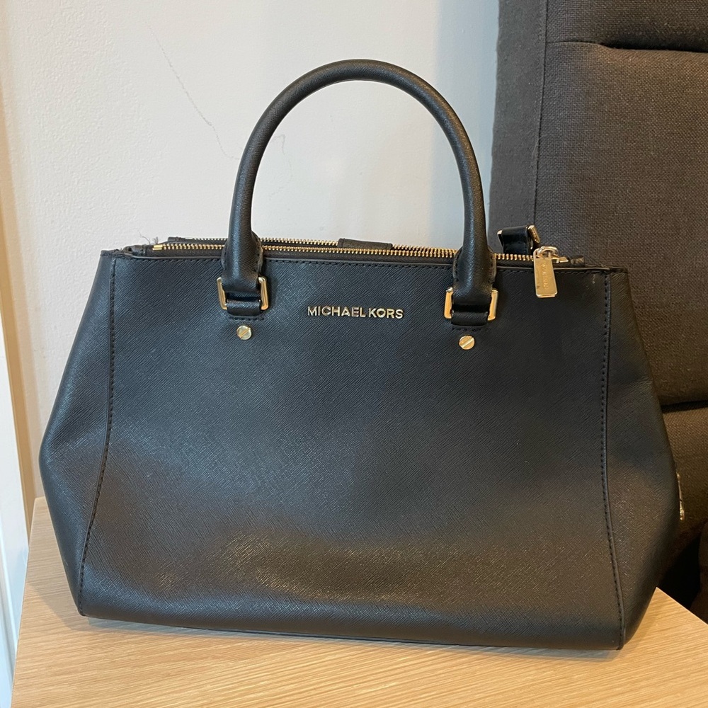 Michael Kors Black Leather Tote Bag